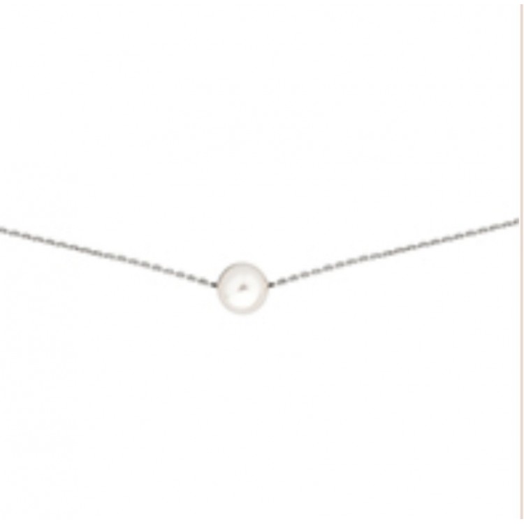 Collier or blanc perle coulissante