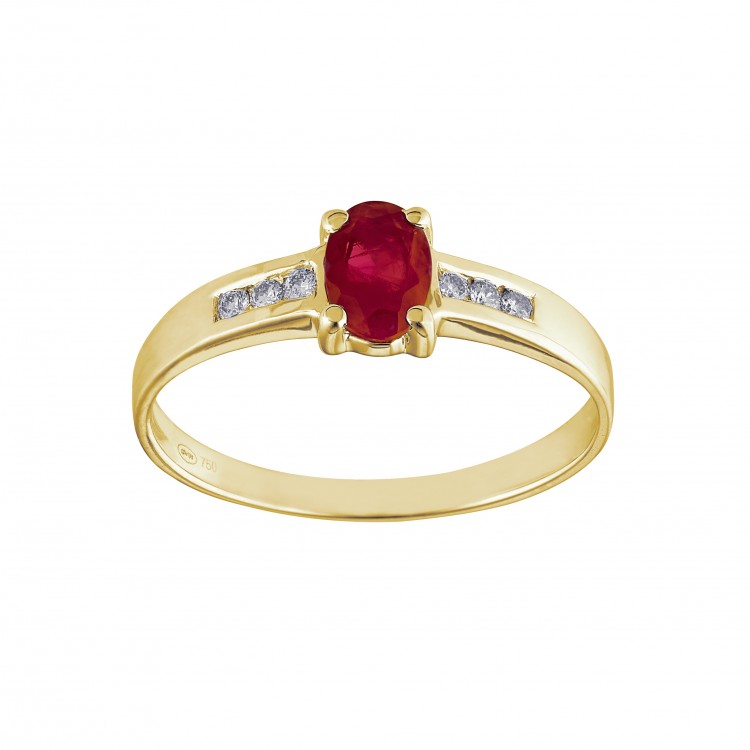Bague rubis et diamants