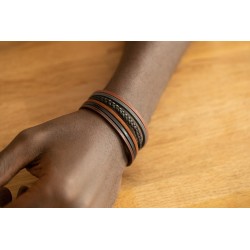 Bracelet cuir multicolore