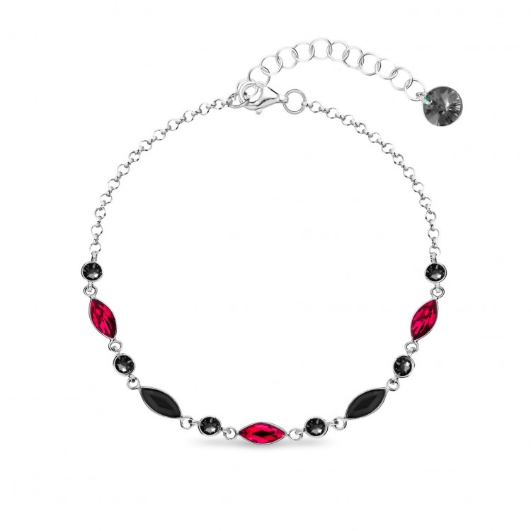 Bracelet cristal de Swarovski rouge et noir