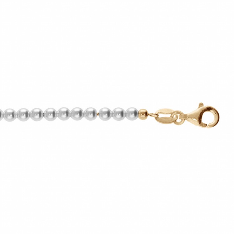 CHAINE CHEVILLE ARGENT ET DORURE JAUNE PERLES 3MM BLANCHE IMITATION 23+3CM CHAINE CHEVILLE ARGENT ET DORURE JAUNE PERLES 3MM BLANCHE IMITATION 23+3CM