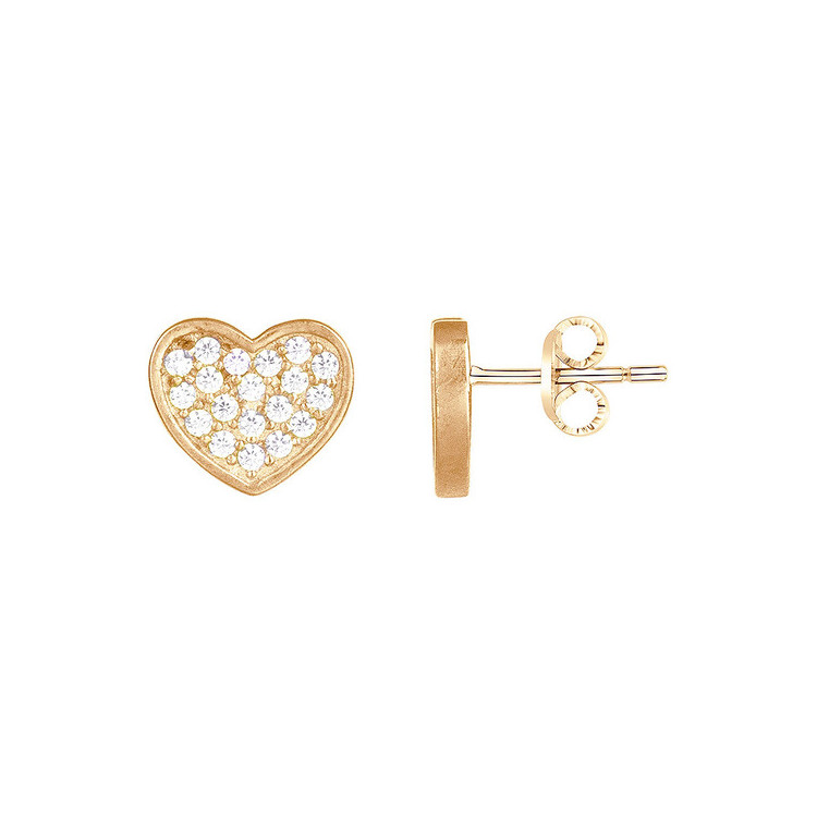 Boucle d'oreille pavée cœur