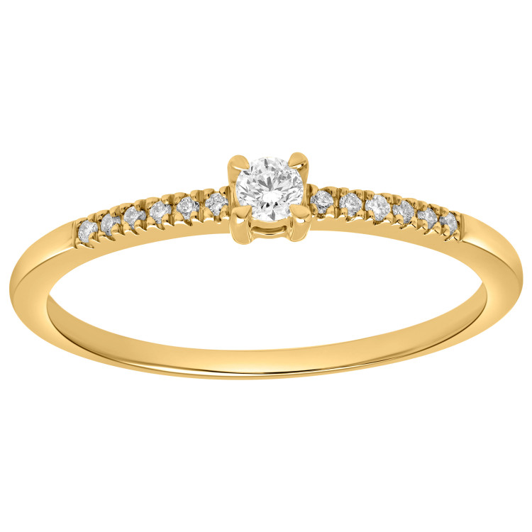 Solitaire diamant accompagné Solitaire diamant accompagné