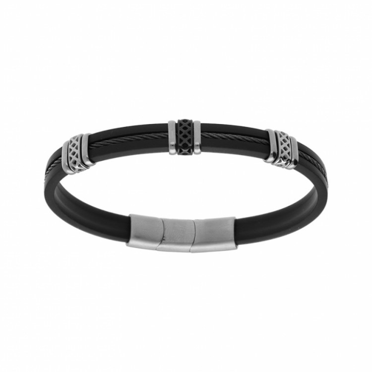 Bracelet acier et caoutchouc Bracelet acier et caoutchouc