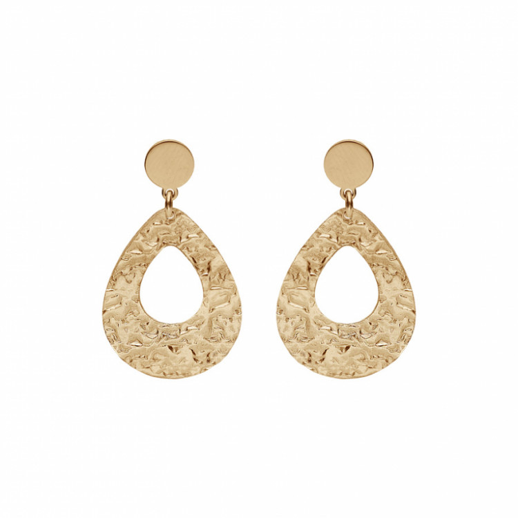 Boucle d'oreille goutte martelé