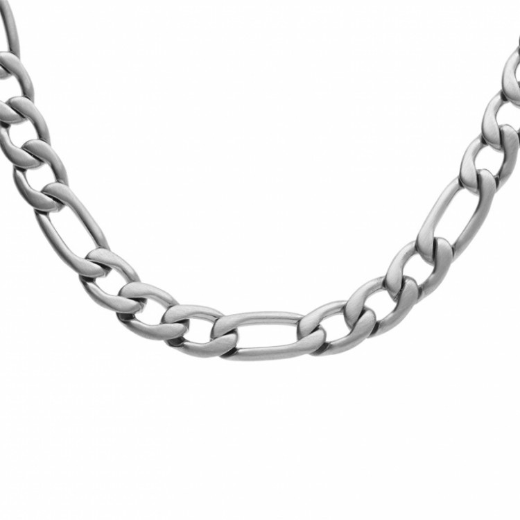 Chaine acier satiné alternée 1+3 6mm épaisseur
