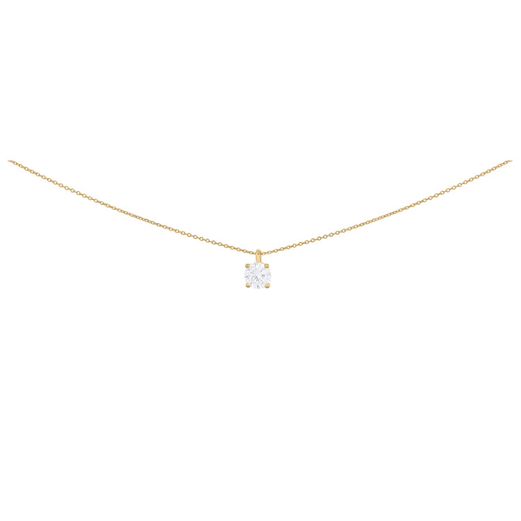 Collier solitaire diamant synthétique 1 carat